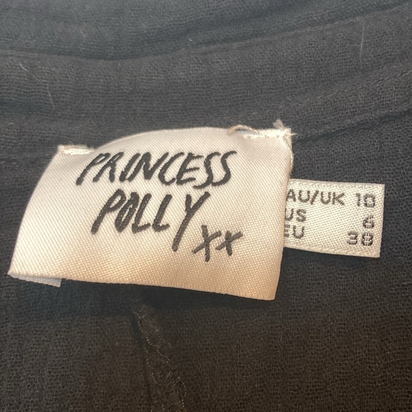 Princess Polly Womens Size 6 Black Vixen Short Romper Gauze 100% Cotton Playsuit - Picture 9 of 16